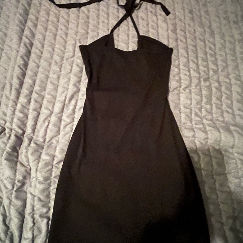 SHEIN Black Halter Mini Dress